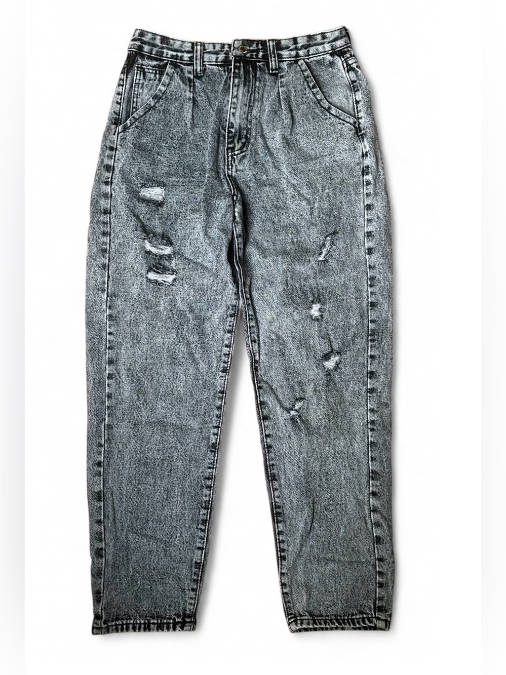 👖4/$20!👖shein High-Waist Gray Acid Wash Jeans